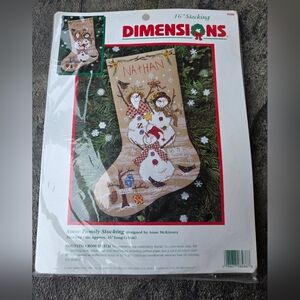 Dimensions Snow Family Stocking Kit - Tan and White